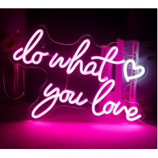 Daryk tai, ką myli širdis Šviesos reklama, rožinės spalvos LED žodžiai, dekoratyvinė sieninė neoninė šviesa, raidė LED ženklas miegamajame, bare, vestuvėse, gimtadienio vakarėlyje, Valentino dieną, Kalėdose