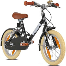 PROMETHEUS BICYCLES Retro vaikiškas dviratis 14 colių nuo 4 metų - vaikiškas dviratis Mergaitės Berniukai Dviratis Vaikai Petitage juodos spalvos