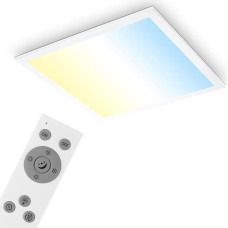 BRILONER - CCT LED lubų šviestuvas, reguliuojamos spalvos temperatūros, reguliuojamas, su nuotolinio valdymo pulteliu, baltos spalvos
