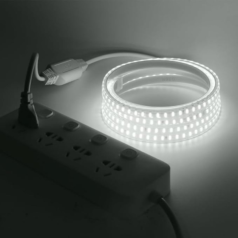 XUNATA LED-Streifen, weiß, LED-Licht, IP65, wasserdicht, 230 V, flexibel, LED-Streifen, für Treppen, Schlafzimmer, Weihnachten, Party, etc. (10 m)