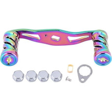 Žvejybos reikmenys 1 gabalas Vaivorykštės spalva Žvejybos ritės rankenos komplektas Viso metalo Anti-Rust ritės rankenėlė Rocker DIY skylės dydis 8 x 5 mm Žvejybos reikmenys