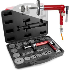Brake Piston Reset Set Car, 24-Piece Universal Pneumatic Brake Piston Reset Tool with Case for Turning and Pressing Brake Pistons on Various Cars, Suitable for Most Cars