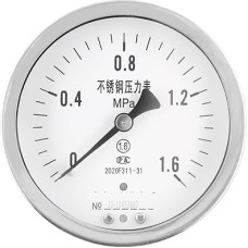 Y-100BF-Z ašinis matuoklis iš edelstahlio, geriausias esant aukštai temperatūrai (-0,1-2,4 MPa)