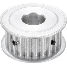 sourcing map Zahnriemenscheibe, 5 m, 22 Zähne, 14 mm, 35/64 Zoll Bohrung, Aluminiumlegierung, Synchronrad, Riemenscheibe für 3D-Drucker, CNC-Maschinen, Industrie, Silber