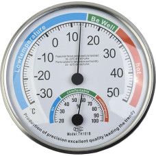 Analoginis termometras, Raumklimaregulierung, groß für Zifferblatt, Temperatur- und Luftfeuchtigkeitsmesser, für Zuhause, Büro, Garten, Labor, weiß
