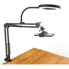 Viršutinis trikojis mobiliajam telefonui su žiedine šviesa, lanksti stalo fotoaparato ranka su šviesa, lankstus stalo fotoaparato rankos laikiklis su žiedine šviesa, skirtas 