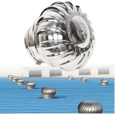 Runder Dachventilator, 110-600mm Dachentlüftungskappe, 304 Edelstahl-Lüftungsaufsatz Dachbodenventilator Rotierende Schornsteinhaube(7.87in/200mm)