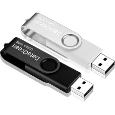 USB Stick 64 GB USB 2.0 High Speed Memory Stick 64 GB Black Silver Pack of 2