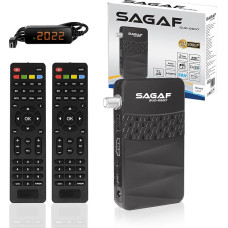 LEYF & Sagaf SUD-0507 Mini Satellite Receiver - DVB-S2 | ARD & ZDF SD Shut-Off - Satellite Receiver - Full HD 1080p Digital Receiver (HDTV, USB) Astra Hotbird Türksat + 2x Remote Control