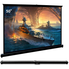 Cocar 50 Zoll Leinwand Beamer Rollo - Tragbare Leinwand zum Ausziehen mit Ständer, Mobile Projektionsleinwand 4:3/16:9 Kompatibel, Aluminiumgehäuse für Mini & Profi Beamer, Indoor & Outdoor