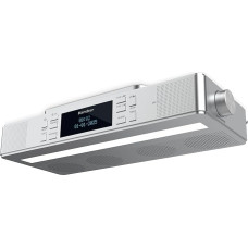 Karcher RA 2038D-S Kitchen Radio with FM/DAB+ Radio, Undermount Radio with Bluetooth & Light, Digital Radio with Dual Alarm Alarm Clock & Countdown Timer, Silver