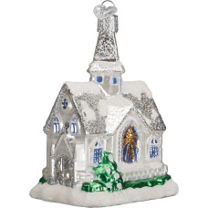Old World Christmas Church Collection Glass Blown Ornaments for Christmas Tree Sparkling Cathedral