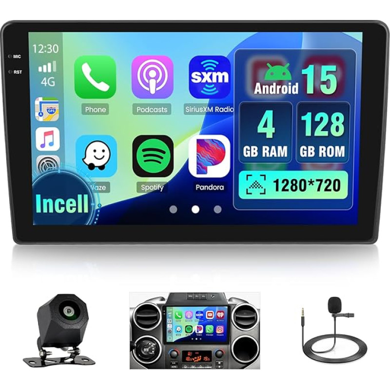 4 + 128G Android automobilinis radijas su ekranu Citroen Berlingo B9 2008-2017, Peugeot Partner 2008-2019 Belaidis Carplay, automobilinis radijas su navigacija, 9 colių ekranas, Android Car/FM/RDS/Reversing Cam