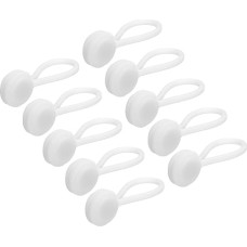 Magnetiniai kabelių spaustukai 4,3 x 0,6 colio baltos spalvos magnetiniai kabeliniai kaklaraiščiai, skirti daugkartiniam naudojimui namuose, virtuvėje, biure, 10 vnt. pakuotėje
