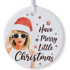 Linksmas Kalėdų papuošalas, linksmas mažasis Swift keraminis Kalėdų eglutės papuošalas, dovana muzikos mylėtojams, dovanų dėžutė pridedama