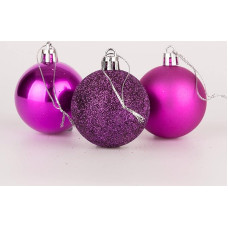 50mm/18pcs Atsparus dužimui violetinė Kalėdų eglutės dekoracijos Bauble ornamentai Baubles Kalėdų dekoracijos atostogų dekoracijos blizgus matinis blizgesys