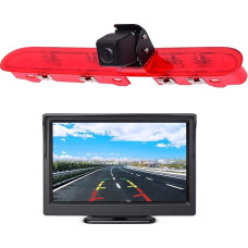 HD 720p Trečiosios stogo stabdžių šviesos kameros stabdžių šviesos atbulinės eigos kameros komplektas + 5,0 colių monitoriaus ekranas 