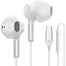 USB C ausinės iPhone 16 15 USB C ausinės su mikrofonu ir garsumo valdymu Laidinės C tipo ausinės iPhone 16 15 Pro Max iPad Pro/Air 5 4/Mini 6/iPad 10, Pixel 8 7, Samsung Galaxy