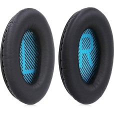 Replacement Ear Pads for Bose QC25 QC15 QC2 AE2 AE2i AE2w SoundTrue AEII SoundLink AEII Headphones by MMOBIEL - Soft Memory Foam Ear Pads - Noise Isolating Replacement Pads - Black/Blue