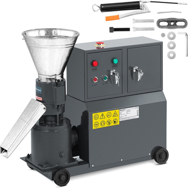 Wiesenfield Pjuvenų granulių granuliavimo mašina mobili 3 kW 400 V 100 kg/h 120 mm skersmens