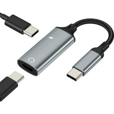 USB-C-Kopfhörer-Adapter-Splitter, Typ-C-Aux-Audio-Ladegerät für iPhone 17, 16, 15 Pro Max, kompatibel mit Samsung Jack, Dual-Adapterkabel, Dongle-Kopfhöreranschluss für Apple-Konverter-Anschluss