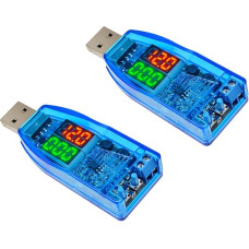 2 vnt. dvigubas LED DC-DC 5V į 1V-24V USB žingsnio aukštyn žemyn Buck Boost keitiklis maitinimo šaltinis