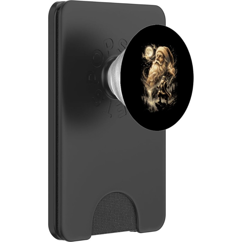 Weihnachtsmann heult bei Mond Meme Weihnachten 2026 PopSockets PopWallet für MagSafe