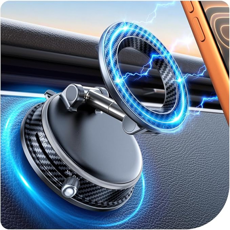 Automobilinis mobiliojo telefono laikiklis MagSafe Car Mount [30 kg stipriausia siurbimo galia ir 2800 gf magnetas] Vakuuminis magnetinis mobiliojo telefono laikiklis Automobilinis 360° pasukamas automobilinis mobiliojo telefono laikiklis, skirtas visiems