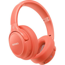 BERIBES Wireless Bluetooth Headphones Over Ear, 65 Hours, with 6 EQ Modes, HiFi Stereo, Built-in Microphone, Foldable Wireless Headphones for Mobile Phones/iPad/Laptops/PC, Orange/Red