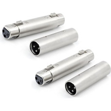 SANTUO XLR-auf-XLR-Adapter, 3-poliger Stecker auf Stecker und Buchse auf Buchse, Zinklegierung, XLR-Stecker für Mikrofon, Mischpult, Verstärker, Audio-Ausrüstung, 4 Stück