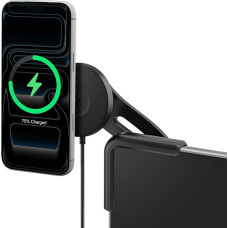 Spigen Tesla Model Y (~Juniper 2025)/3(~ Highland 2025)/S/X Qi2 MagSafe mobiliojo telefono laikiklis su įkrovimo funkcija, tvirtinimas be klijų, automobilinis mobiliojo telefono laikiklis, suderinamas su iPhone 17/16/15/14/13 Pro Max Air