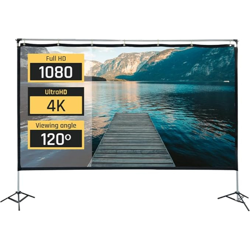 nešiojamasis 100 colių 221 x 124 cm Pantalla Exterior Portable