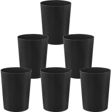 Cetomo 7,2 l x 6 šiukšliadėžė, šiukšliadėžė, šiukšlių dėžė, šiukšliadėžė popierinėms atliekoms, biure, miegamajame, plastikinė (PP), juoda, 7,2 l (21 x 17,3 x 26,5 cm), 6 vnt.