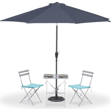 Relaxdays Parasol, Diameter 300 cm, Bendable, with Crank and Protective Cover, Round Garden Umbrella, Balcony, Patio, Anthracite