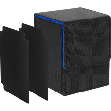 Deck Box for MTG Cards, Card Storage Box for 100+ Single Pocket Cards, PU Leather Card Game Deck Storage Box, Card Deck Case for MTG/TCG/Yugioh/Magic/Commander/Trading Card Games (Black
