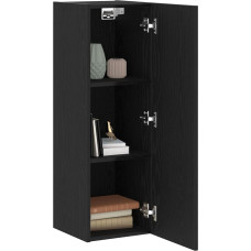 vidaXL Modern Black Oak TV Cabinet Wall Mounted with Large Storage Space Elegant Design for Living Room and Bedroom