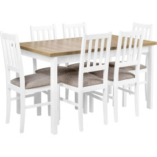 bonni valgomojo komplektas 7 dalių sulankstomas stalas + 6 kėdės, valgomojo virtuvės komplektas, stalo stalviršis 120/150 x 80 cm, virtuvės stalo komplektas, valgomojo kambario komplektas, valgomojo stalas, medinis stalas
