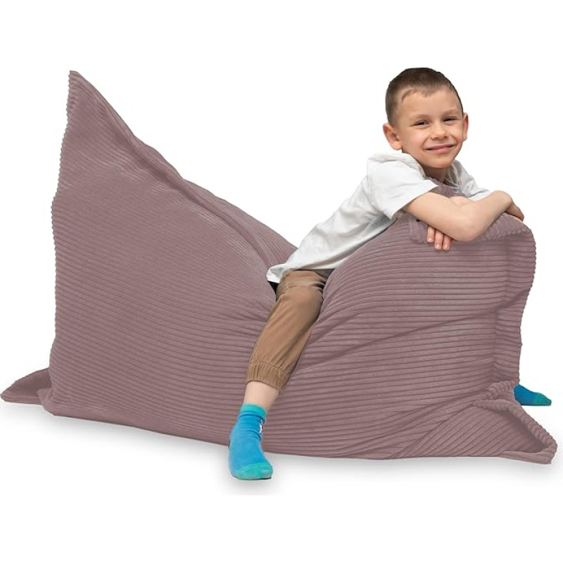 chilly pilley Bean Bag L XL XXL velvetinis audinys grindų pagalvėlė Bean Bag Polistireno užpildas Giant Bean Bag Laidas Medžiaga Sėdynės pagalvėlė Sodo pagalvėlė gulėti ir sėdėti Laidas 100 x 70 cm Pink