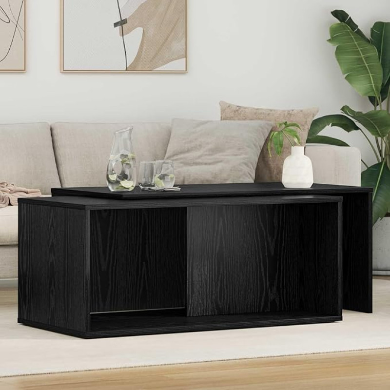 Kavos rinkinys 2 vnt Schwarz Eichen-Optik Holzwerkstoff, 23,75 kg, 8000261