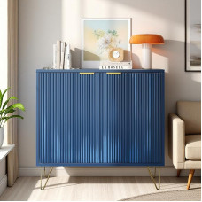 PerGar Sideboard, Kitchen Cabinet, Storage Cabinet with Double Door, Buffet Cabinet, Living Room Cabinet, Standing Cabinet for Living Room, Dining Room and Hallway, Dark Blue, 80 x 40 x 78 cm
