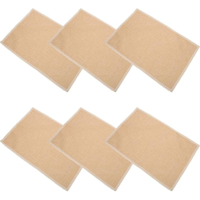 Dekoratyvinis Tischsets Waschbare Tischunterlage 6 Stück aus Polyester Baumwollgewebe mit Verarbeitung und Weicher Textur für Küchen und Esstische