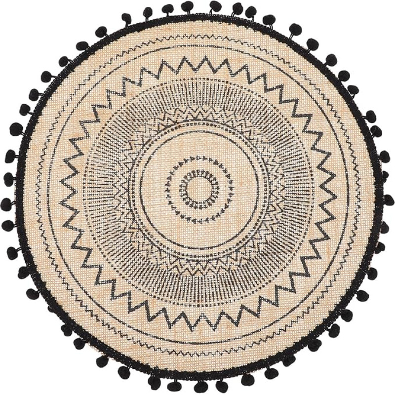 Dekoratives Platzset aus Baumwollstoff in Beige Hitzebeständig und Kratzschützend 40cm Durchmesser als Tischdeko für Wohnzimmer und Esstisch