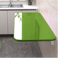 Schwebender Wäscheklapptisch mit robuster Halterung, wandmontierter Holztisch für kleine Räume in Küche oder Waschküche (Grün 50 x 50)
