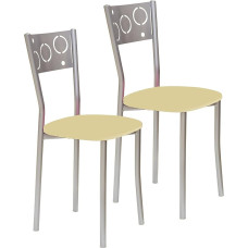 ASTIMESA SCPRBE Dvi virtuvės kėdės, metalinės, smėlio spalvos, aukštis 45 cm