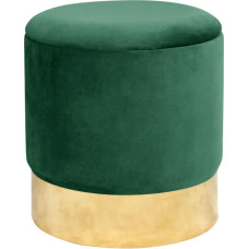 MILORD Auksinė veliūro taburetė su lentynėle 39 cm, pufas, pakojis, lentynėlė smulkiems daiktams, veliūras, W 39 x H 40, svoris 5,70 kg (butelio žalia)