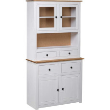 Panama Virtuvės spintelė Highboard White 93 x 40,5 x 180 cm Pušies mediena