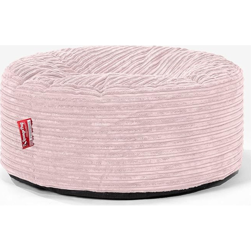Lounge Pug Pouf Bean Bag 65 cm apvalus rausvas velvetinis audinys Patogi taburetė ar pėdkelnė