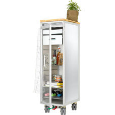 Airline Trolley Vintage, Glass Display Cabinet, Office Cabinet on Wheels, Kitchen Trolley with Glass Door, Collector's Cabinet, Industrial Furniture, Standard: Atlas, 103 x 30.5 x 40.5