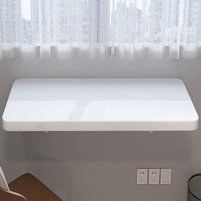 Wandklapptisch,unsichtbarschwimmender Computer-Schreibtisch,Klapptisch An Der Wand,Wandklapptisch Mit Ablagen,Tisch Geeignet Für Esszimmer,Küche,Klapptisch,Stehtisch (Weiß)(100*40cm/39.3*15.7in)