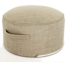 Floor Seat Cushion Footstool 15.7 Inch Round Seat Sofa Puff Foot Leg Rest Step Stool Ottoman Cushion Chair with Removable Cover, A
